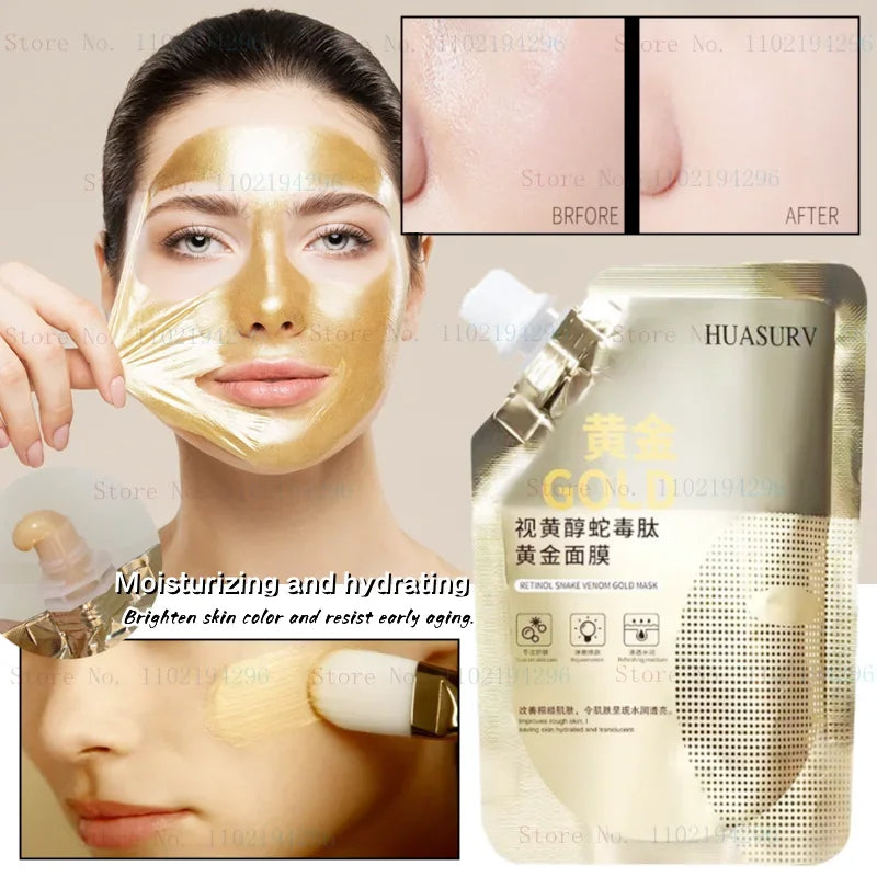 Retinol Snake Venom Peptide Gold Mask Moisturizing Anti aging Anti wrinkle Brightening Oil Control Mask Skin Care 100g