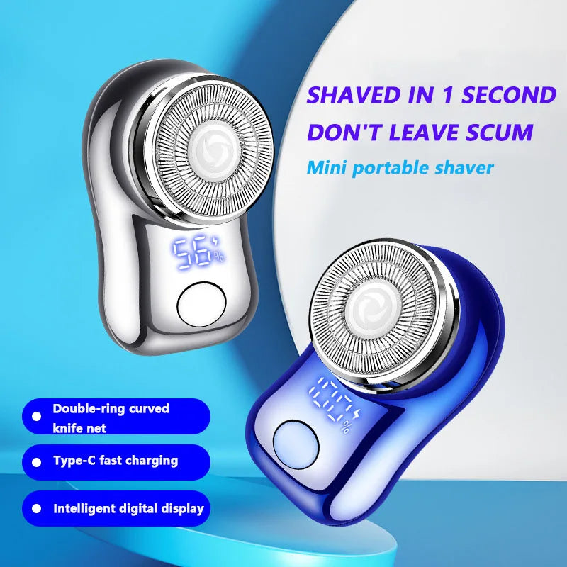 Mini Shaver 3 Blades Portable Electric Shaver Type-c Fast Charging Pocket Razor Beard Trimmer Shaving Machine