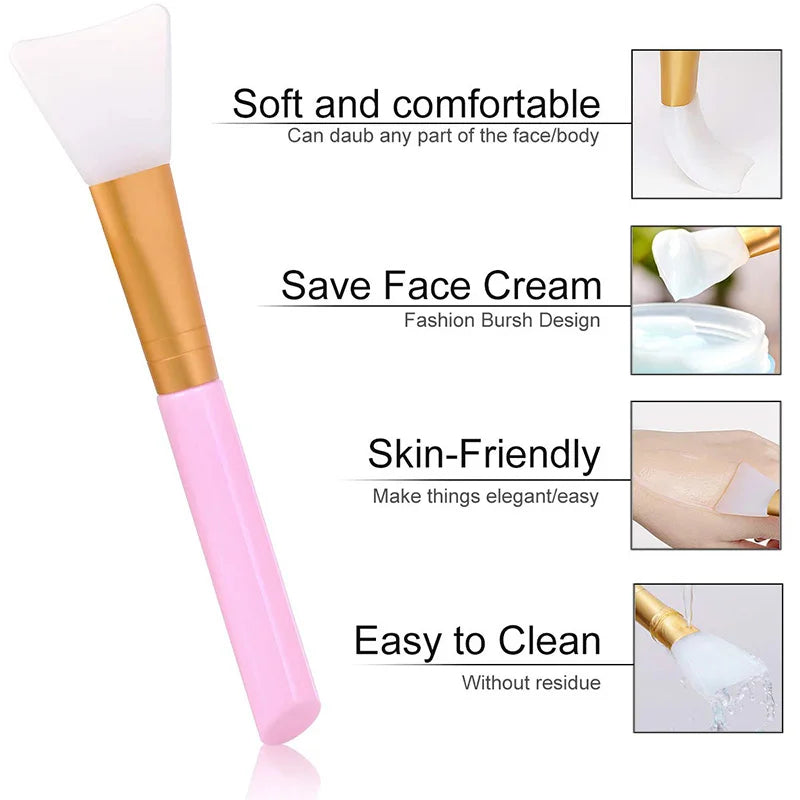 Pack of 3 Silicone Face Mask Brush Facial Mask Mud Mixing