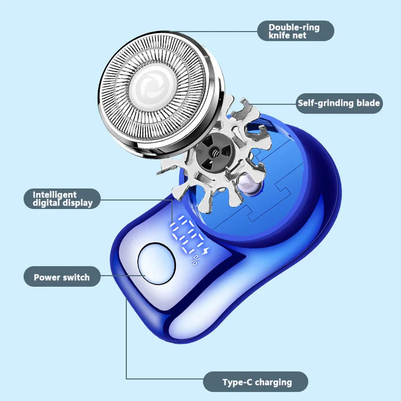 Mini Shaver 3 Blades Portable Electric Shaver Type-c Fast Charging Pocket Razor Beard Trimmer Shaving Machine