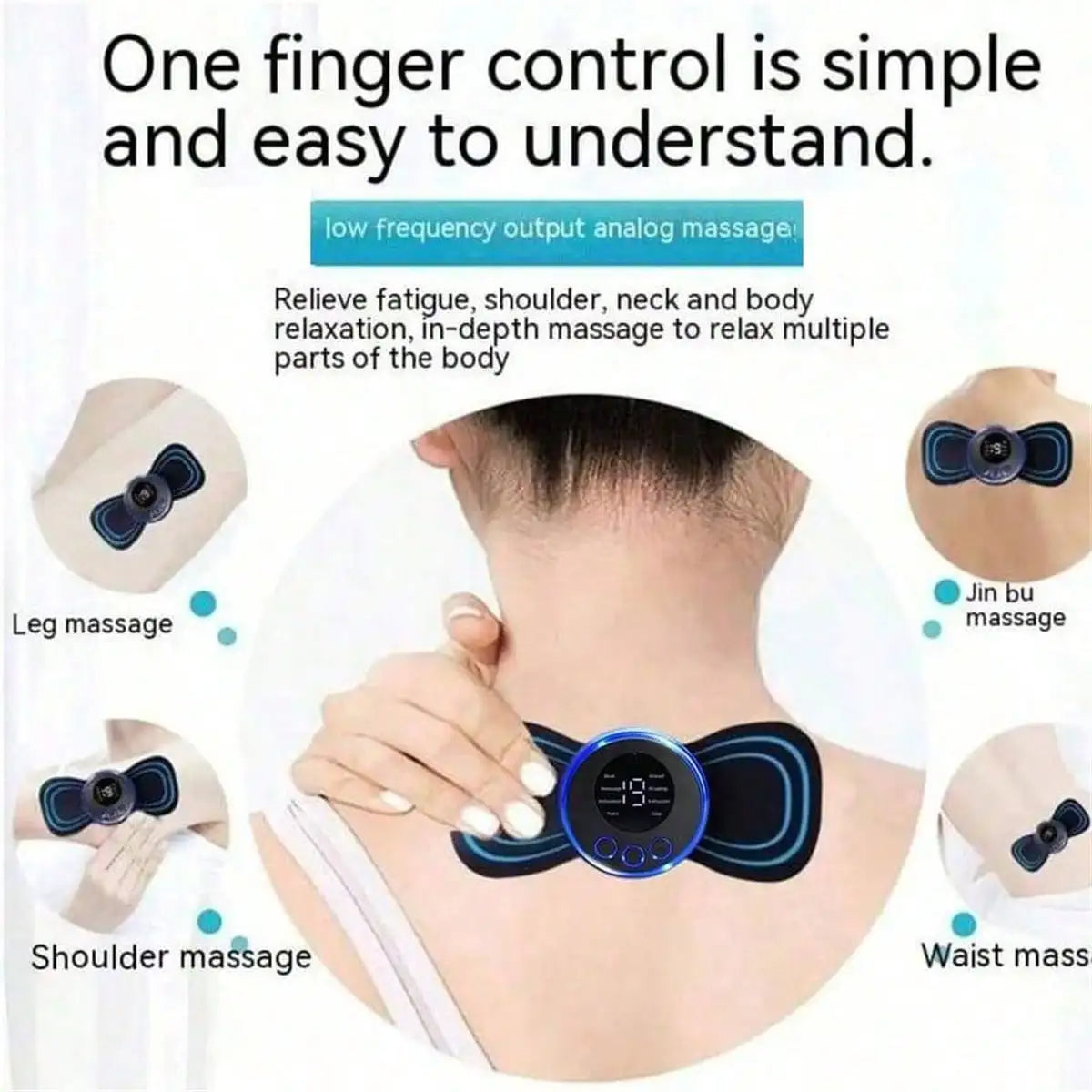 LCD Display EMS Neck Massage Electric Massager Cervical Neck Back Patch 8 Mode Pulse Muscle Stimulator Portable Relief Pain