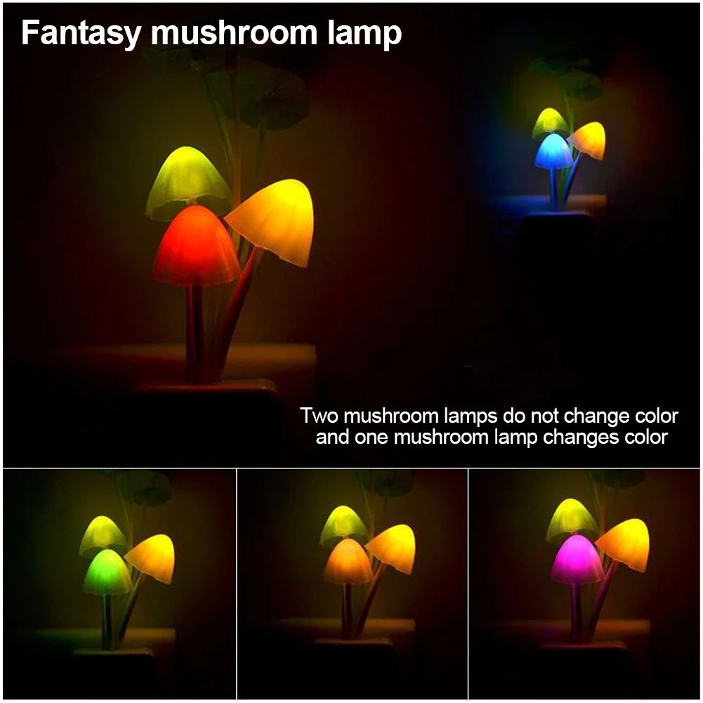 Mushroom Wall Light-control Sensor Night Light Induction Dream Fung Mushroom Lamp Home Bedroom Decoration