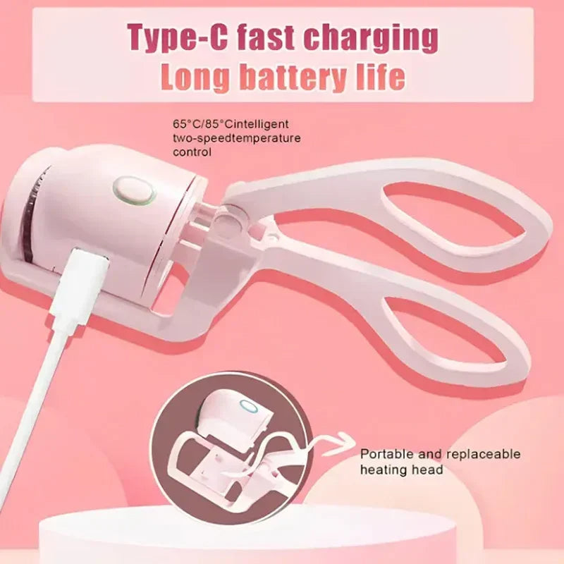 Electric Eyelash Curler | Electric eyelash applicator | Heated Eyelashes Curling Tool with USB Rechargeable Design | Quick Heating & Long-Lasting Curl